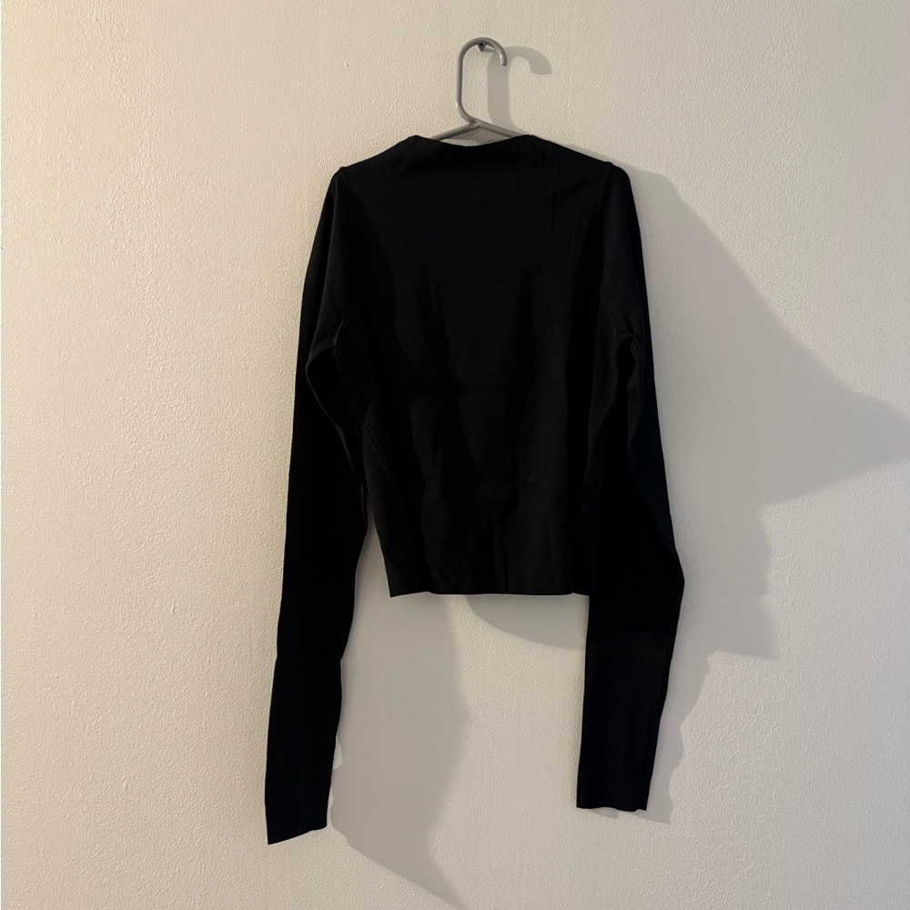 Women’s Nike Zenvy Cropped Black Long Sleeve Top